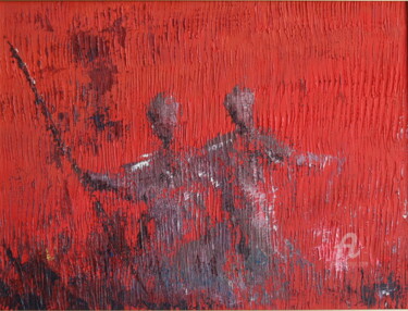 Pintura titulada "En face à face" por Xiorcaled, Obra de arte original, Oleo Montado en Cartulina