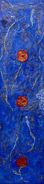 Pittura intitolato "Coquelicots en chem…" da Xirkys, Opera d'arte originale, Acrilico