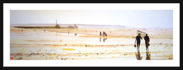 Peinture intitulée "ÉTÉ INDIEN/plage du…" par Pascal Serviès, Œuvre d'art originale, Aquarelle