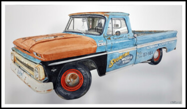 제목이 "C10 Chevrolet 1965"인 미술작품 Pascal Serviès로, 원작, 수채화