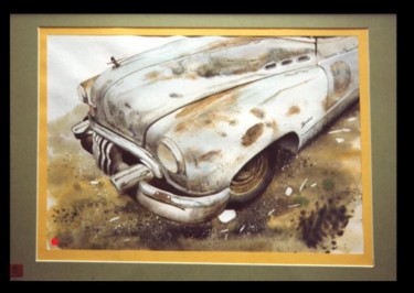 Painting titled "buick 8 - utah" by Pascal Serviès, Original Artwork, Watercolor