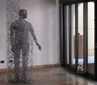 Sculpture titled ""ecce uomo "" by X.O., Original Artwork, Wire