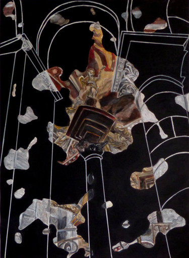 Pittura intitolato "Baldaquins et Chéru…" da Xp, Opera d'arte originale, Acrilico