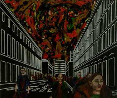 Painting titled "EUR Roma – Des géom…" by Xp, Original Artwork, Acrylic