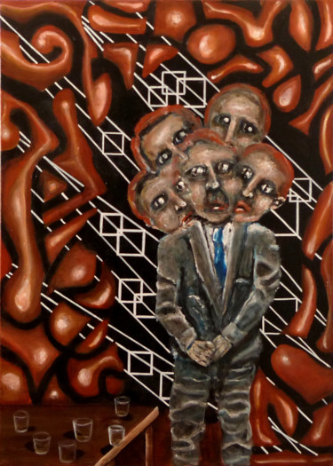 Painting titled "Schizophrénie labor…" by Xp, Original Artwork, Acrylic