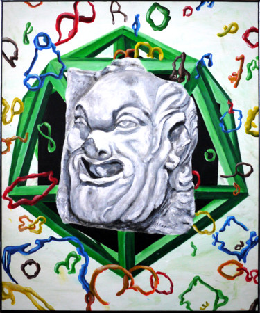 Peinture intitulée "Icosaèdre et cordes…" par Xp, Œuvre d'art originale, Acrylique