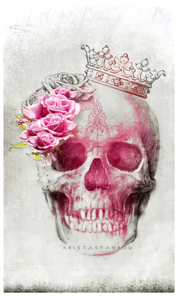 Arts numériques intitulée "Skull Queen" par Xristastavrou, Œuvre d'art originale, Peinture numérique