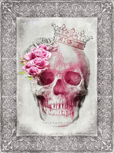 Grafika cyfrowa / sztuka generowana cyfrowo zatytułowany „Skull Queen V2” autorstwa Xristastavrou, Oryginalna praca, Malarst…