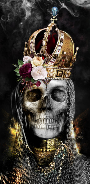 Arte digitale intitolato "Skull Queen 070820" da Xristastavrou, Opera d'arte originale, Pittura digitale