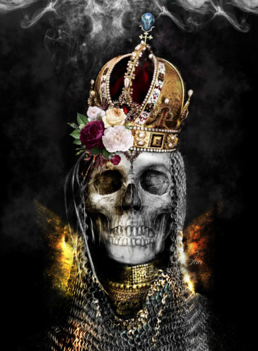 Arte digital titulada "Skull Queen L070820" por Xristastavrou, Obra de arte original, Pintura Digital