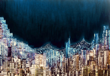 Malerei mit dem Titel "Bleu Nuit.jpg" von Xristo, Original-Kunstwerk, Öl