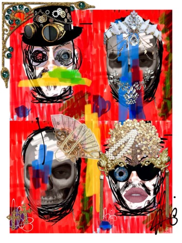 Arts numériques intitulée "4 heads" par Xtofer, Œuvre d'art originale, Photographie numérique
