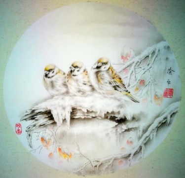 绘画 标题为“徐平 工笔画no7” 由Ping Xu 徐平, 原创艺术品, 水彩
