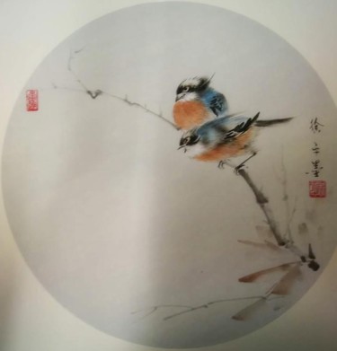 绘画 标题为“徐平 工笔画 no8” 由Ping Xu 徐平, 原创艺术品, 水彩