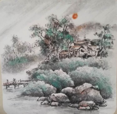 绘画 标题为“Xu Ping Chinese Pai…” 由Ping Xu 徐平, 原创艺术品, 水彩