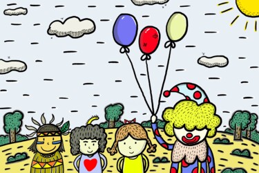 绘画 标题为“red balloon-18” 由徐 毅, 原创艺术品, 2D数字工作