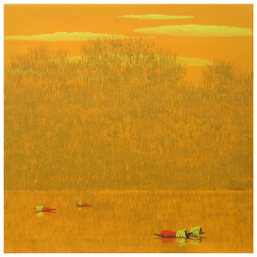 Peinture intitulée "Glow of sunset 7" par Xuan Khanh Nguyen, Œuvre d'art originale, Acrylique