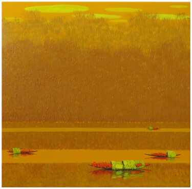 Pintura titulada "Glow of sunset 11" por Xuan Khanh Nguyen, Obra de arte original, Acrílico