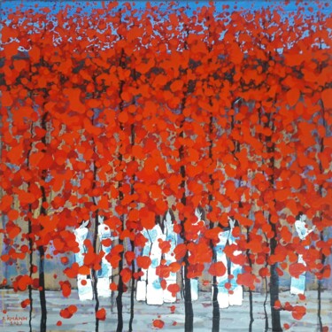 Painting titled "Late autumn 22" by Xuan Khanh Nguyen, Original Artwork, Acrylic
