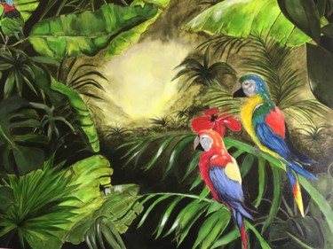 Картина под названием "Perrots" - Xuan Mai Ly, Подлинное произведение искусства, Акрил