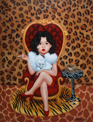 Painting titled "fur" by Zhangxuewei, Original Artwork, Oil
