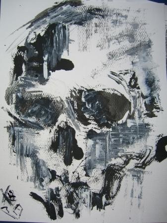 Peinture intitulée "CRANE NOIR ET BLANC…" par Xuyang Chu, Œuvre d'art originale