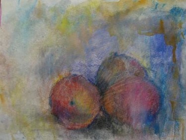 Peinture intitulée "3 POMMES ROUGE" par Xuyang Chu, Œuvre d'art originale