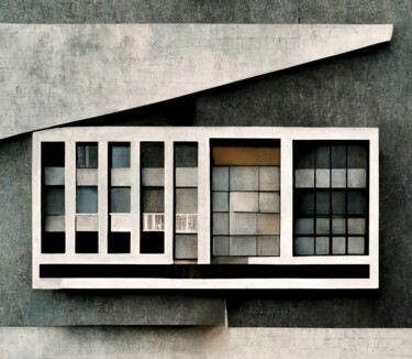 Digitale Kunst mit dem Titel "Bauhaus" von Mossart, Original-Kunstwerk, 2D digitale Arbeit