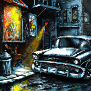 Arte digital titulada "black chevy" por Mossart, Obra de arte original, Imagen generada por IA