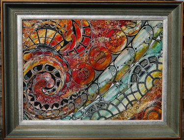 Painting titled "Descente" by Yve, Original Artwork, Acrylic