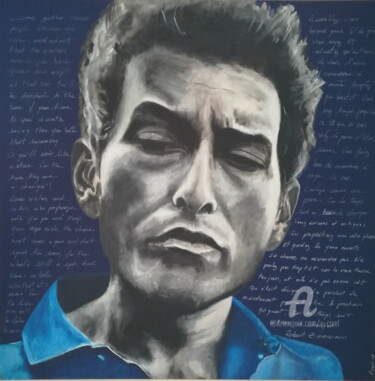 Painting titled "Bob Dylan" by Yannick Civel, Original Artwork, Acrylic
