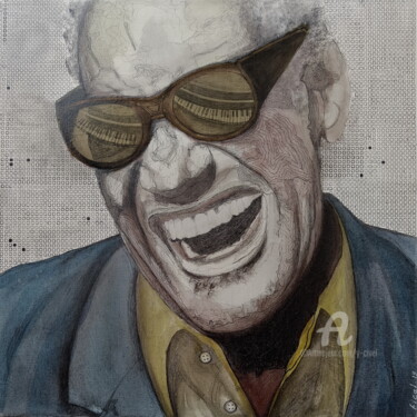 Drawing titled "Ray Charles" by Yannick Civel, Original Artwork, Marker