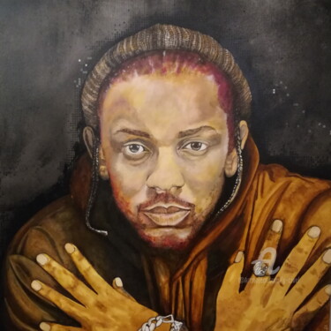Peinture intitulée "Kendrick Lamar" par Yannick Civel, Œuvre d'art originale, Acrylique