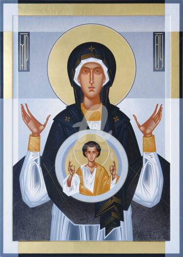 Peinture intitulée "Our Lady of the Sig…" par Yurii Hrechyn, Œuvre d'art originale, Acrylique