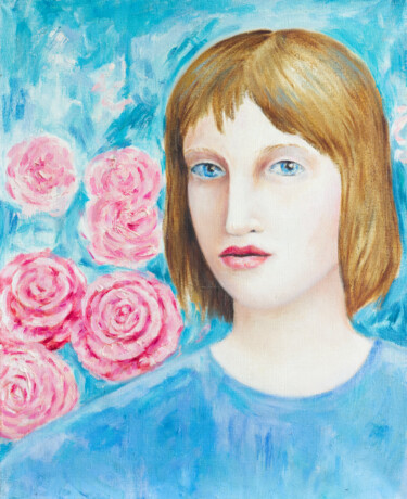 Painting titled "Pink dream" by Yuliya Kachan, Original Artwork, Oil Mounted on Wood Stretcher frame