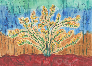 Pintura intitulada "May flowers" por Yuliya Kachan, Obras de arte originais, Aquarela