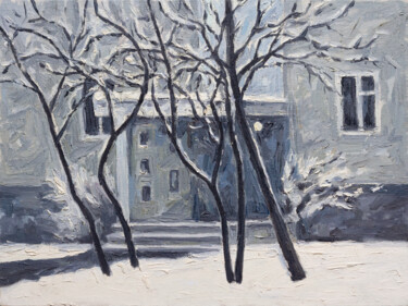 Malerei mit dem Titel "Cold day" von Yuliya Kachan, Original-Kunstwerk, Öl