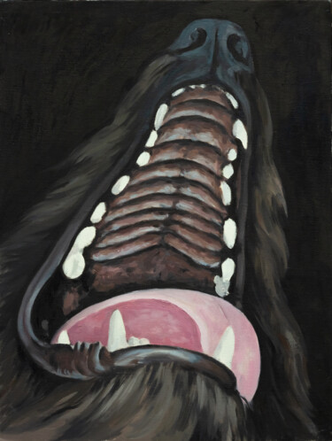 Pintura titulada "Black dog" por Yuliya Kachan, Obra de arte original, Oleo