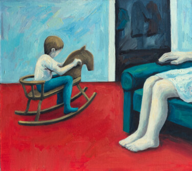 Peinture intitulée "Evening rest" par Yuliya Kachan, Œuvre d'art originale, Huile