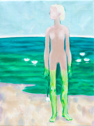 Картина под названием "Six lilies" - Yuliya Kachan, Подлинное произведение искусства, Масло Установлен на Деревянная рама дл…