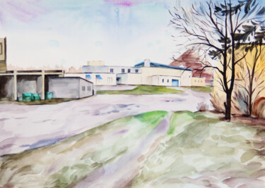 Malerei mit dem Titel "Spring etude" von Yuliya Kachan, Original-Kunstwerk, Aquarell