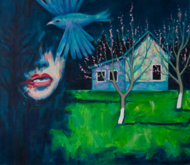 제목이 "Blossoming"인 미술작품 Yuliya Kachan로, 원작, 기름 나무 들것 프레임에 장착됨
