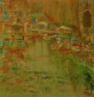 Painting titled "Pluie d' été sur le…" by Yasmina Younes, Original Artwork, Acrylic