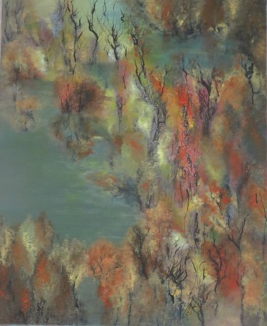 Peinture intitulée "Solitude d'automne.…" par Yasmina Younes, Œuvre d'art originale, Acrylique