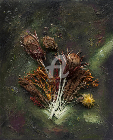 Collages intitolato "Flowers of the wild…" da Echo He, Opera d'arte originale, Collages