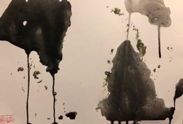 Painting titled "Zen and Fluid Ink" by Yaang, Original Artwork, Acrylic