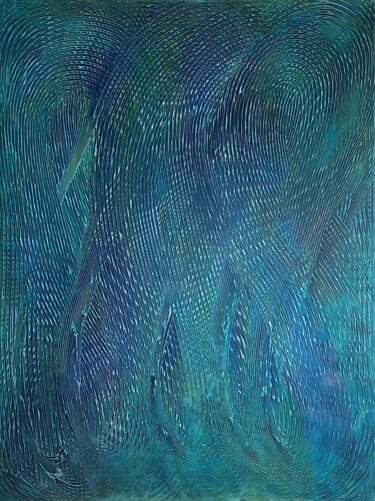 Painting titled "Eternity Waves II" by Yael Salomon, Original Artwork, Acrylic