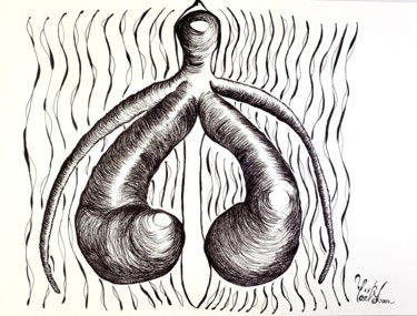 Drawing titled "Cliteros III- Clito…" by Yaël Moon, Original Artwork, Ballpoint pen