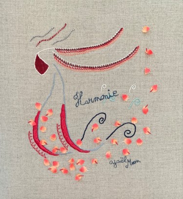 Текстильное искусство под названием "Amazone !" - Yaël Moon, Подлинное произведение искусства, вышивка