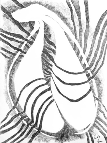 Drawing titled "CLITEROS II" by Yaël Moon, Original Artwork, Pencil